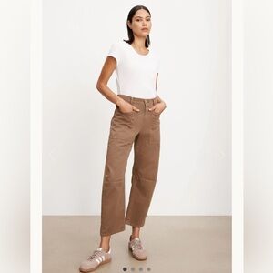Velvet Brylie Sanded Twill Utility Pant in Bark Size 8